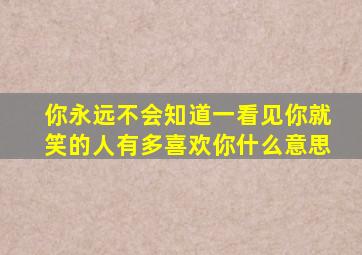 你永远不会知道一看见你就笑的人有多喜欢你什么意思