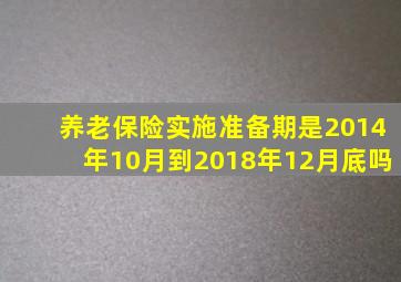 养老保险实施准备期是2014年10月到2018年12月底吗