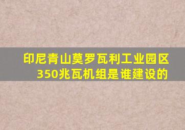 印尼青山莫罗瓦利工业园区350兆瓦机组是谁建设的