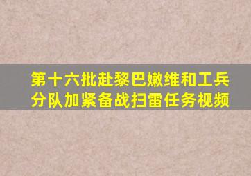 第十六批赴黎巴嫩维和工兵分队加紧备战扫雷任务视频