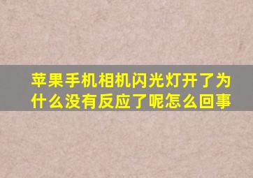 苹果手机相机闪光灯开了为什么没有反应了呢怎么回事
