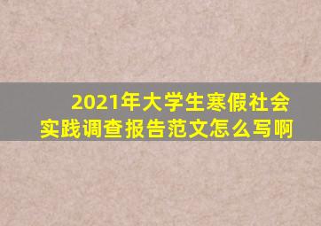 2021年大学生寒假社会实践调查报告范文怎么写啊