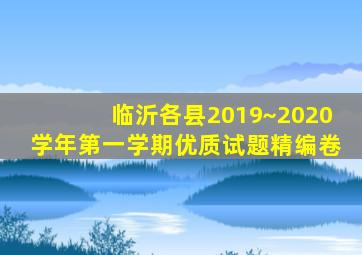 临沂各县2019~2020学年第一学期优质试题精编卷