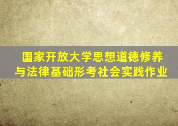 国家开放大学思想道德修养与法律基础形考社会实践作业
