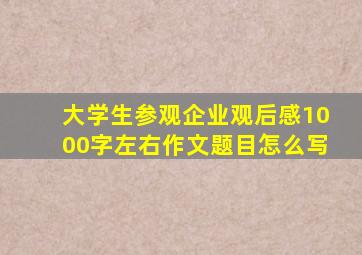 大学生参观企业观后感1000字左右作文题目怎么写