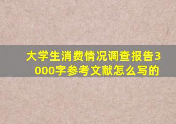 大学生消费情况调查报告3000字参考文献怎么写的