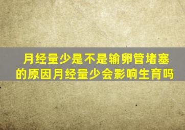 月经量少是不是输卵管堵塞的原因月经量少会影响生育吗