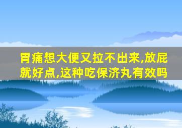 胃痛想大便又拉不出来,放屁就好点,这种吃保济丸有效吗