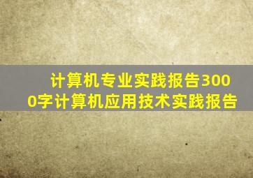 计算机专业实践报告3000字计算机应用技术实践报告