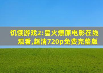 饥饿游戏2:星火燎原电影在线观看,超清720p免费完整版